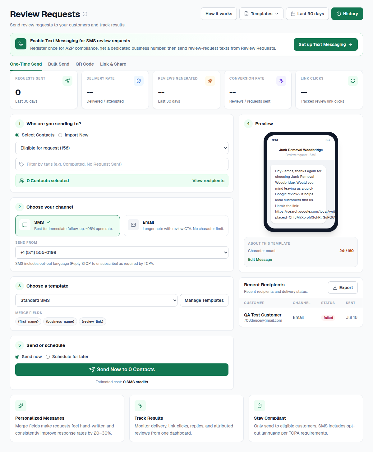 Google review analysis in Local SEO Express